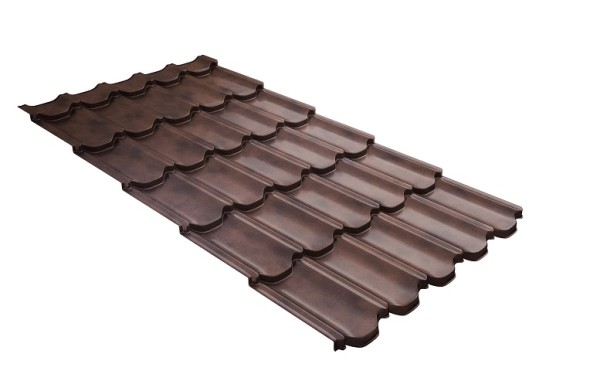 Металлочерепица квинта плюс с  3D резом 0,45 Safari Twincolor Brown купить в Лысьве