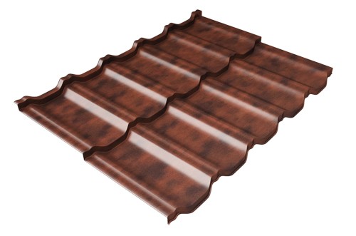 Металлочерепица модульная Квинта Uno Grand Line c 3D резом 0,45 Safari Twincolor Brown купить в Лысьве