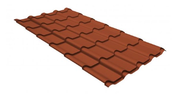 Металлочерепица камея GL 0,5 GreenCoat Pural RR 750 кирпично-красный (RAL 8004 терракота) купить в Лысьве
