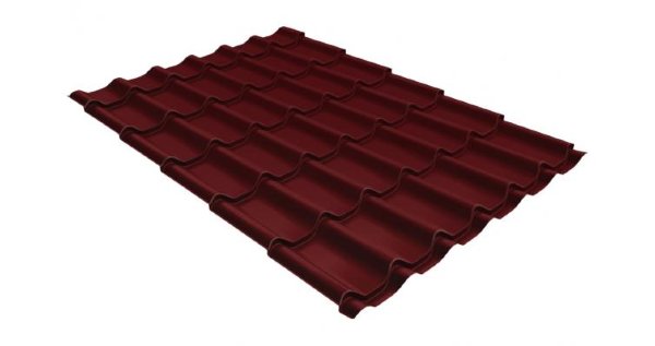 Металлочерепица классик GL 0,5 Velur20 RAL 3005 красное вино купить в Лысьве
