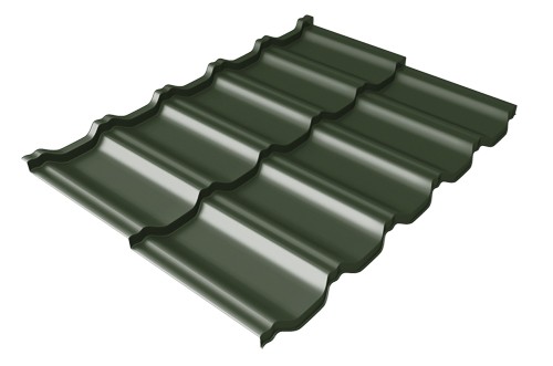 Металлочерепица модульная Квинта Uno Grand Line c 3D резом 0,5 Velur RAL 6020 хромовая зелень купить в Лысьве