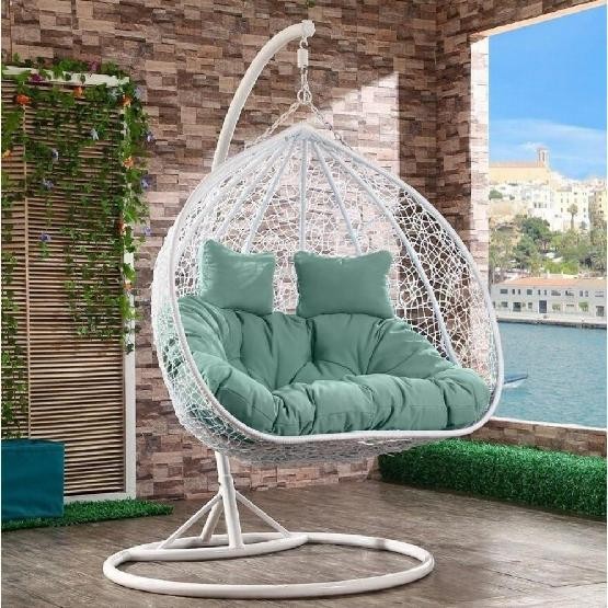 Кресло Подвесное из искусственного ротанга AFM-109A White/Green купить в Лысьве