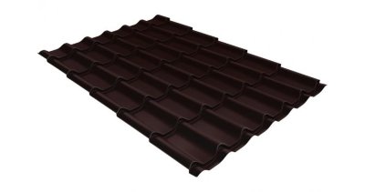 Металлочерепица классик GL 0,5 Velur20 RAL 8017 шоколад