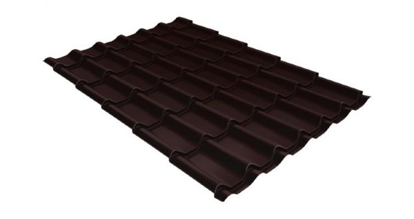 Металлочерепица классик GL 0,5 Velur20 RAL 8017 шоколад купить в Лысьве